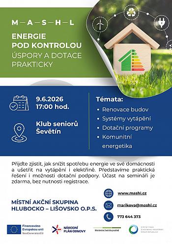 Ševětín - Energie pod kontrolou: Úspory a dotace prakticky
