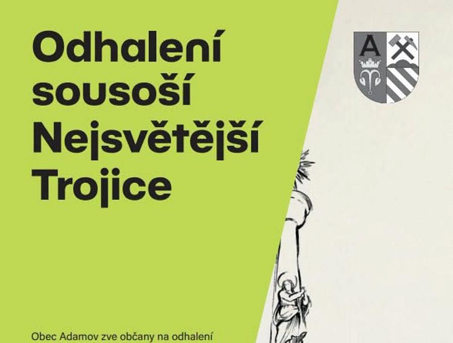 Slavnostní odhalení sousoší Nejsvětější Trojice v Adamově
