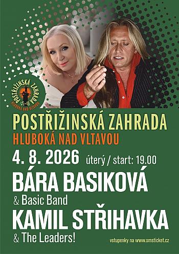 Bára Basiková & Basic Band a Kamil Střihavka & The Leaders v Postřižinské zahradě